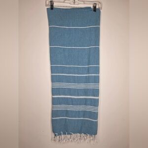 Cacala Blue and White Lightweight Oversize Turkish Beach Towel